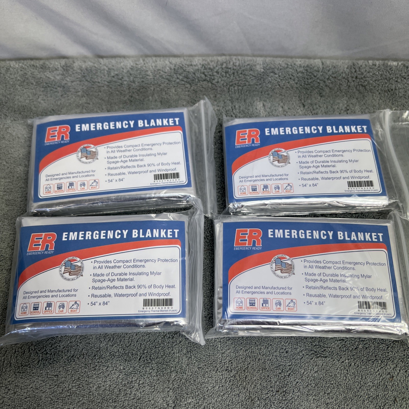 ER Emergency Ready Thermal Mylar Blankets, Pack of 10