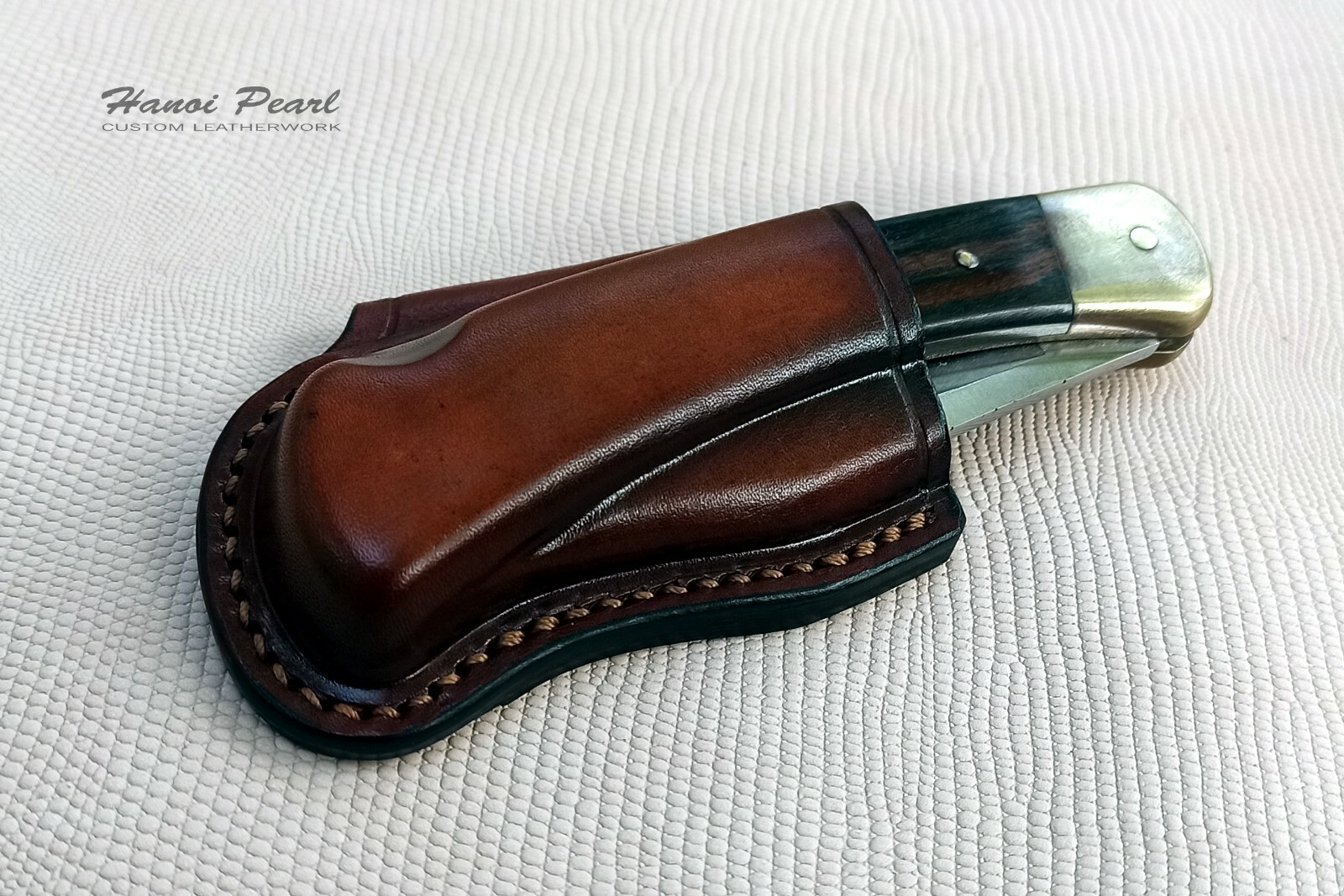 Buck 110 Hunter Sheath | Custom Horizontal Carry Leather Sheath | Sheath Only