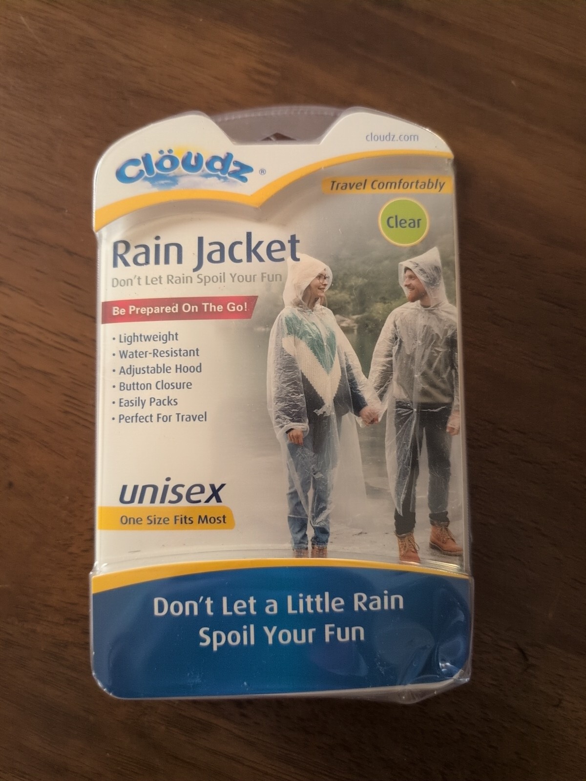 Cloudz Clear Rain Jacket Unisex Men’s Women’s One Size Fits Most