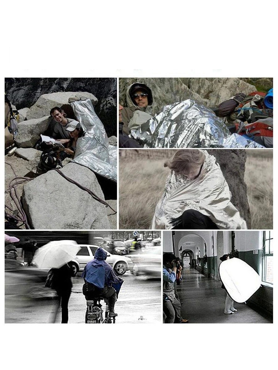 Emergency Mylar Thermal Blankets (Pack of 10), New, Free Shipping ! Large