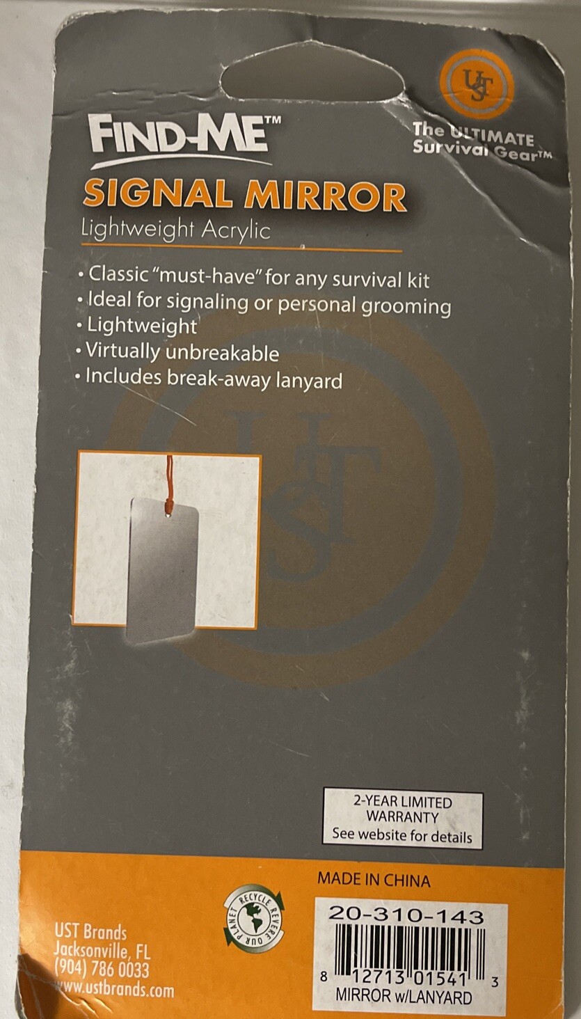 UTS Find Me Signal Mirror Lightweight Acrylic The Ultimate Survival Gear
