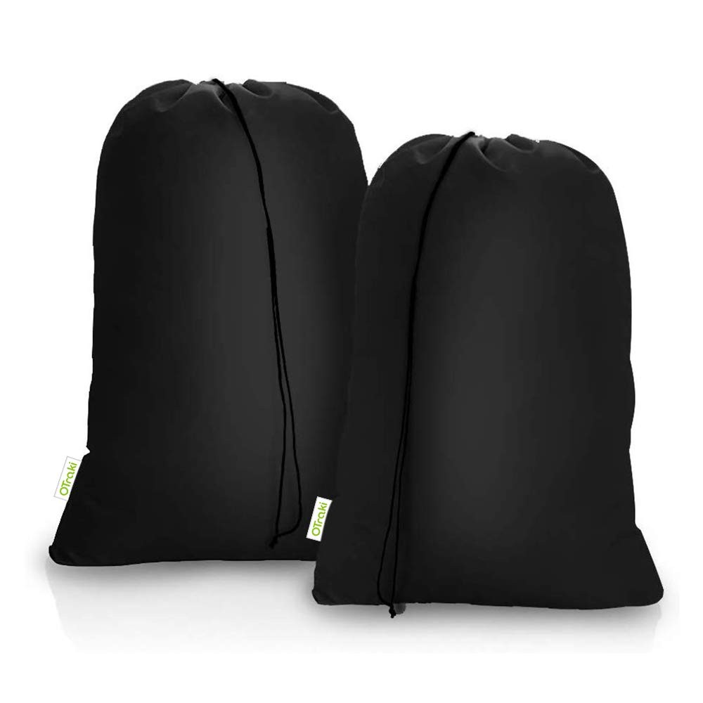 2 Pack Heavy Duty Large Laundry Bag 28×45 inch Extra Hamper inch, Black