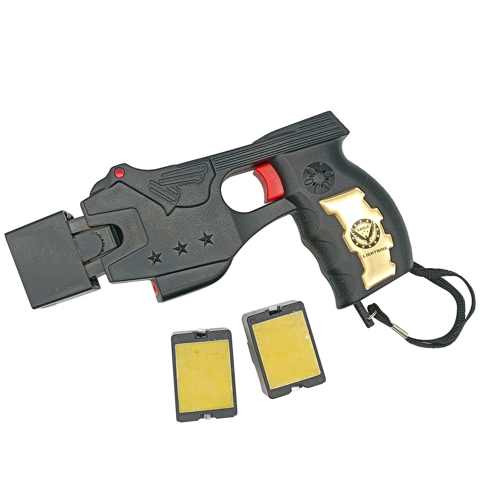 Rechargeable Black Stun Gun Built-in LED Light & Safety Pin for Personal Safety
