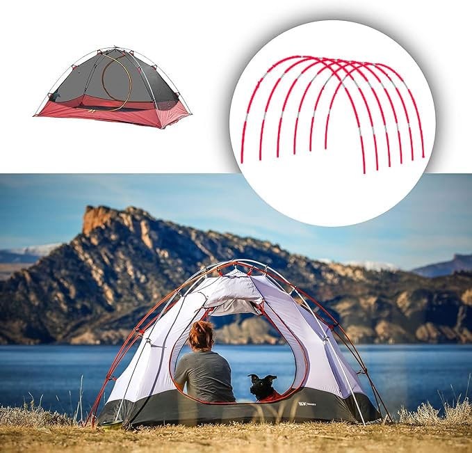 DIY Poles for Bike Tent, Tent Pole Replacement, 17 inches- 36 packs( red )