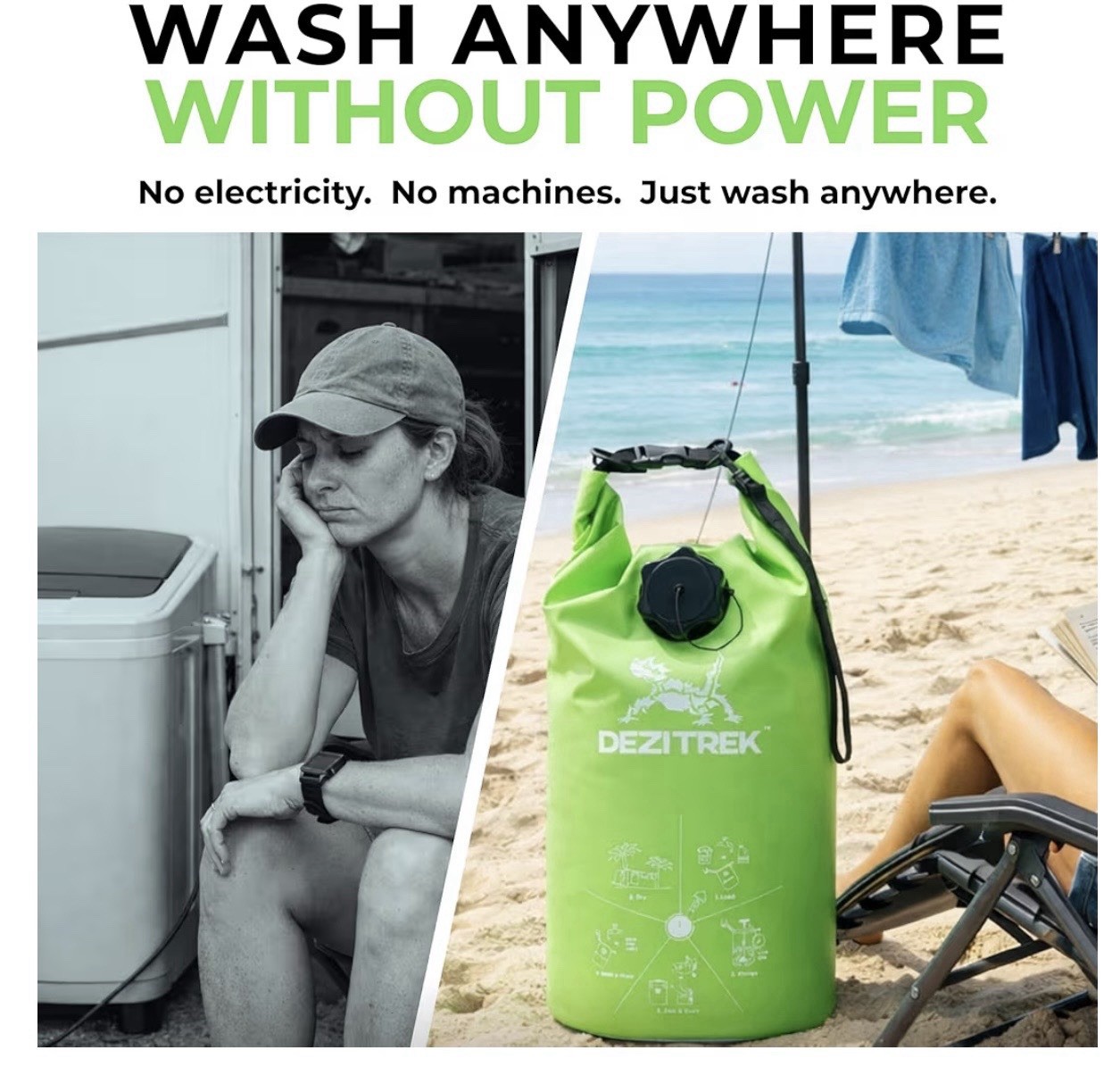 Dezitrek All In One Hand Wash Bag- Off The Grid Washing Machine