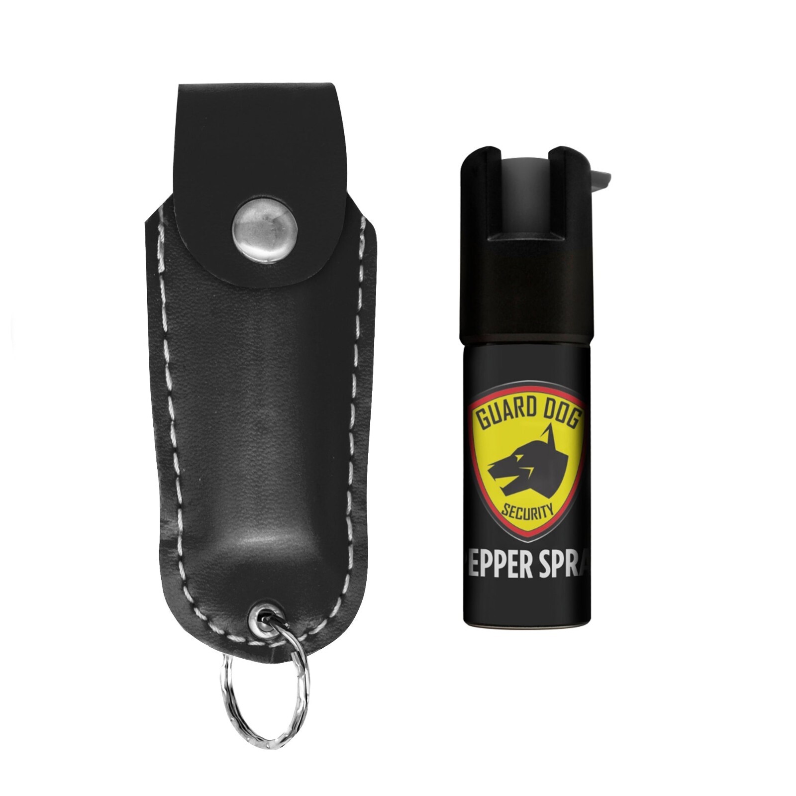 Guard Dog Self Defense Pepper Spray for Women OC-18 Keychain Black Leather Pouch