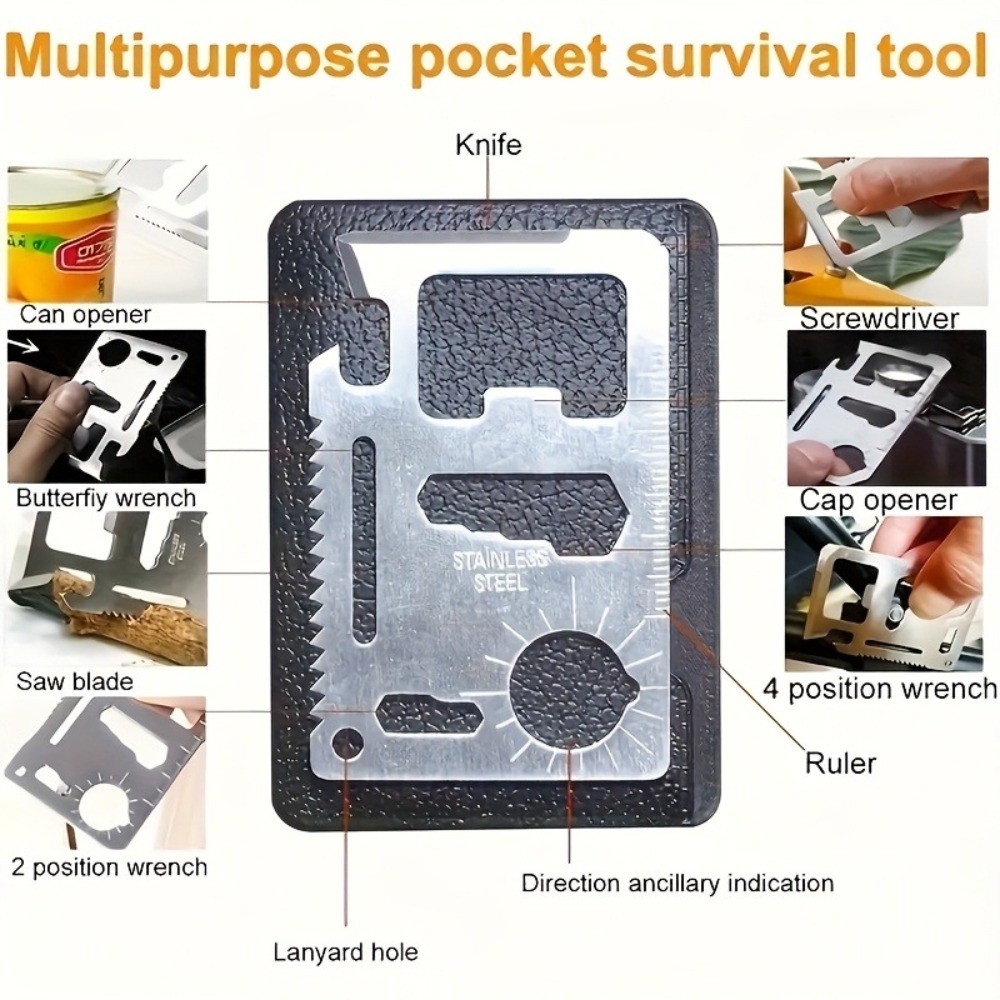 SOS Emergency Survival Kit 6Pcs Outdoor Gear fits Camping Hiking and Backpacking