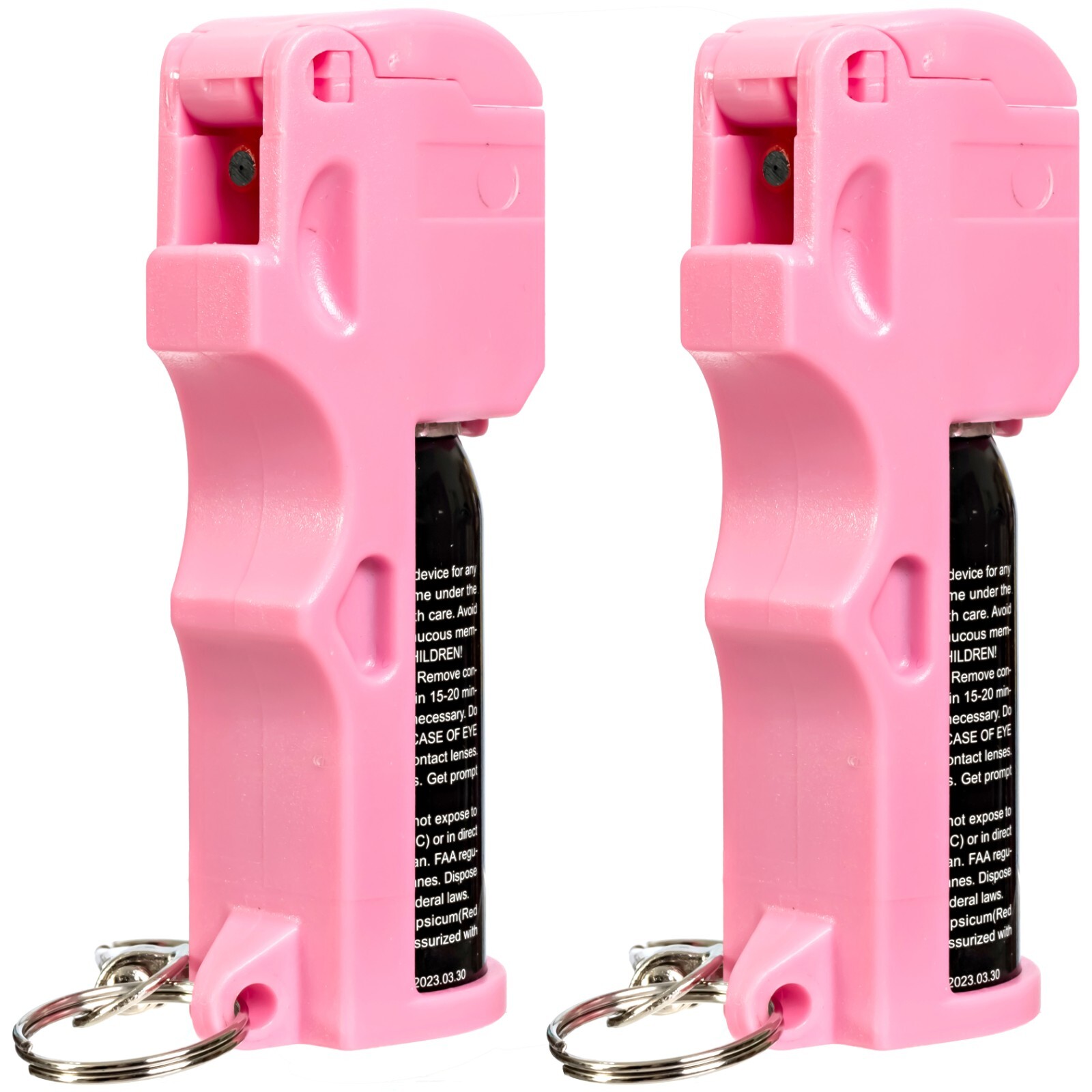 2 Pack Police Strength Burn Pepper Spray 1/2oz Self Defense Security Pink