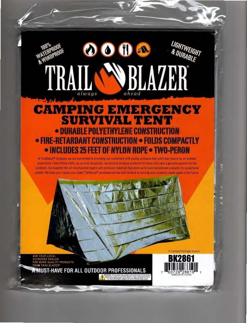 8′ x 5′ Trailblazer Outdoor Emergency Tent Survival Reflective Shelter Camping