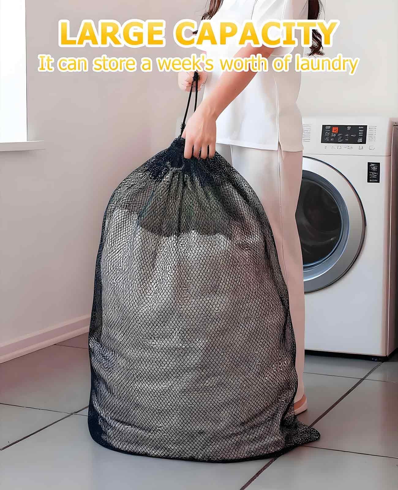 Gaahkai 6 Pack Large Mesh Laundry Bags, 24 x 36″ & 12 x 16″ Large, black