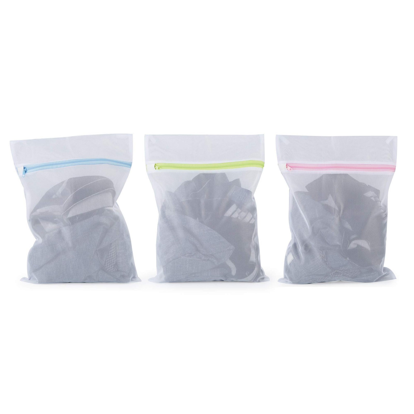 Mesh Laundry Bags 6-Pack Medium 16 x 12 Inch Medium, Blue, Green, Pink