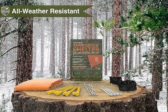 Lot 2 Emergency Survival Shelter Mylar Tube Tent 2 Person Tent Swiss Safe