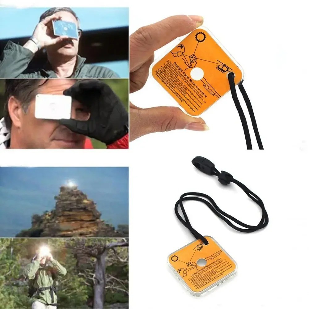 Outdoor Survival Reflective Signal Mirror Camping Hiking Emergency First Aid