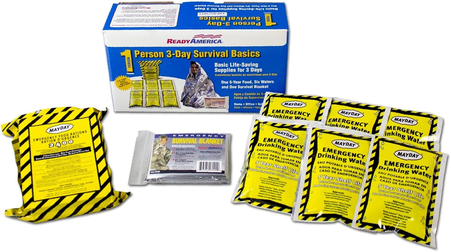 Emergency Kit 1 Person 3 Day Survival Pack Water Food Blanket Earthquake Flood