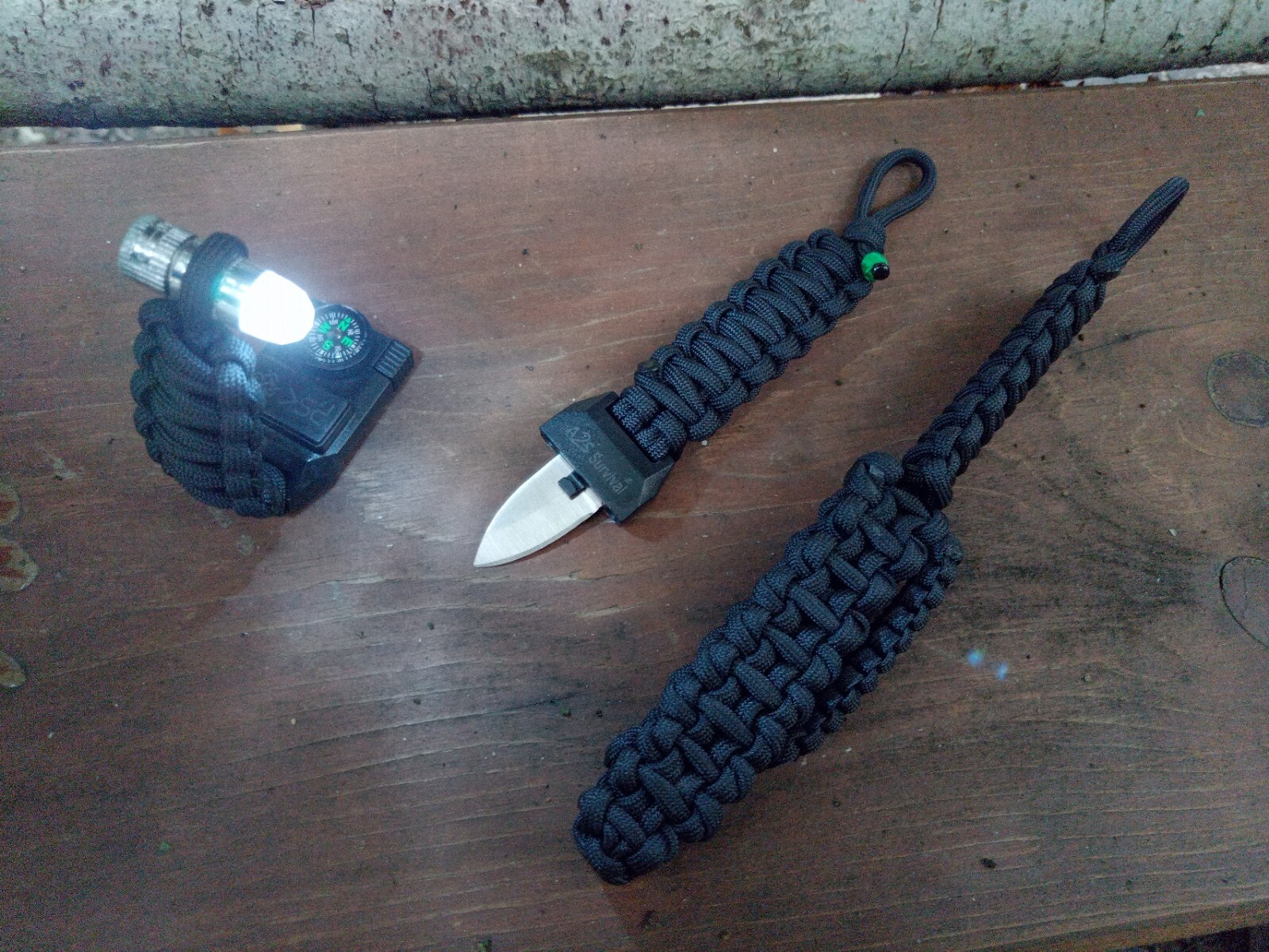 Paracord survival set belt wallet bracelet Spike tool knife neck pouch fob