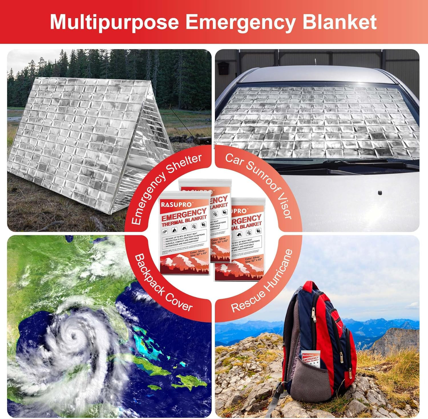 9 Mantas de Emergencia Termicas de Mylar para Supervivencia Camping y Hiking