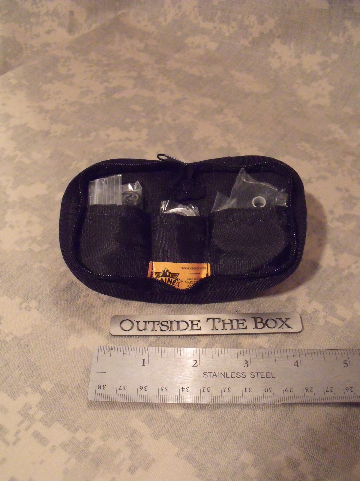 US Military Sewing Kit, BLACK Nylon, w/Folding Scissors, Emergency/Survival, EDC