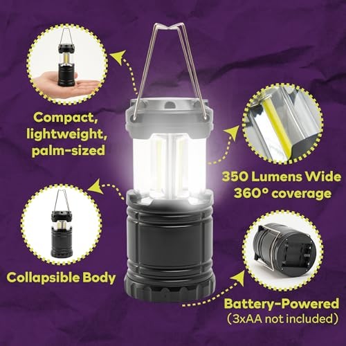 LED Camping Lantern Battery Powered 4-Pack Camping Flashlight Lantern for