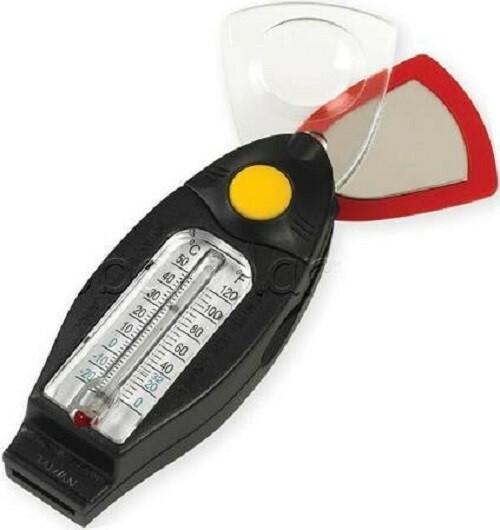 New NDUR 6-in-1 SURVIVAL COMPASS With Whistle Mirror Magnifier LED Light