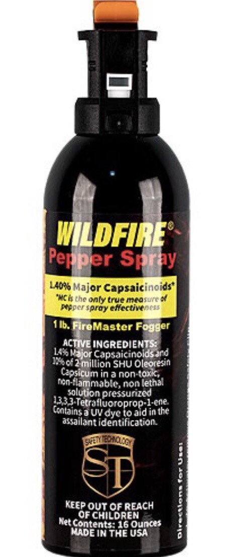 USA WildFire POLICE 16oz Pepper Spray FIREMASTER Fogger Self Home Defense 1 LB