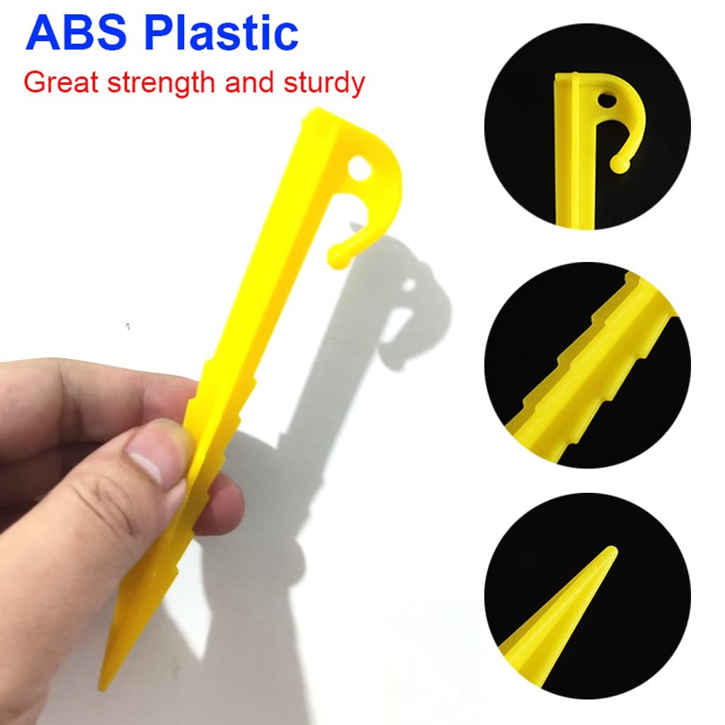 JZTang 12 Pcs 5.7 inch Plastic Stakes Tent Style 1 Serrated Edges 5.9