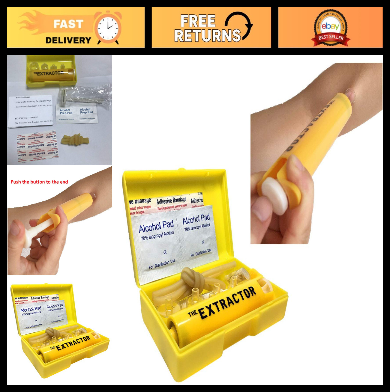 Insect Bite Venom Extractor Suction Kit – First Aid Tool for Hiking & Camping