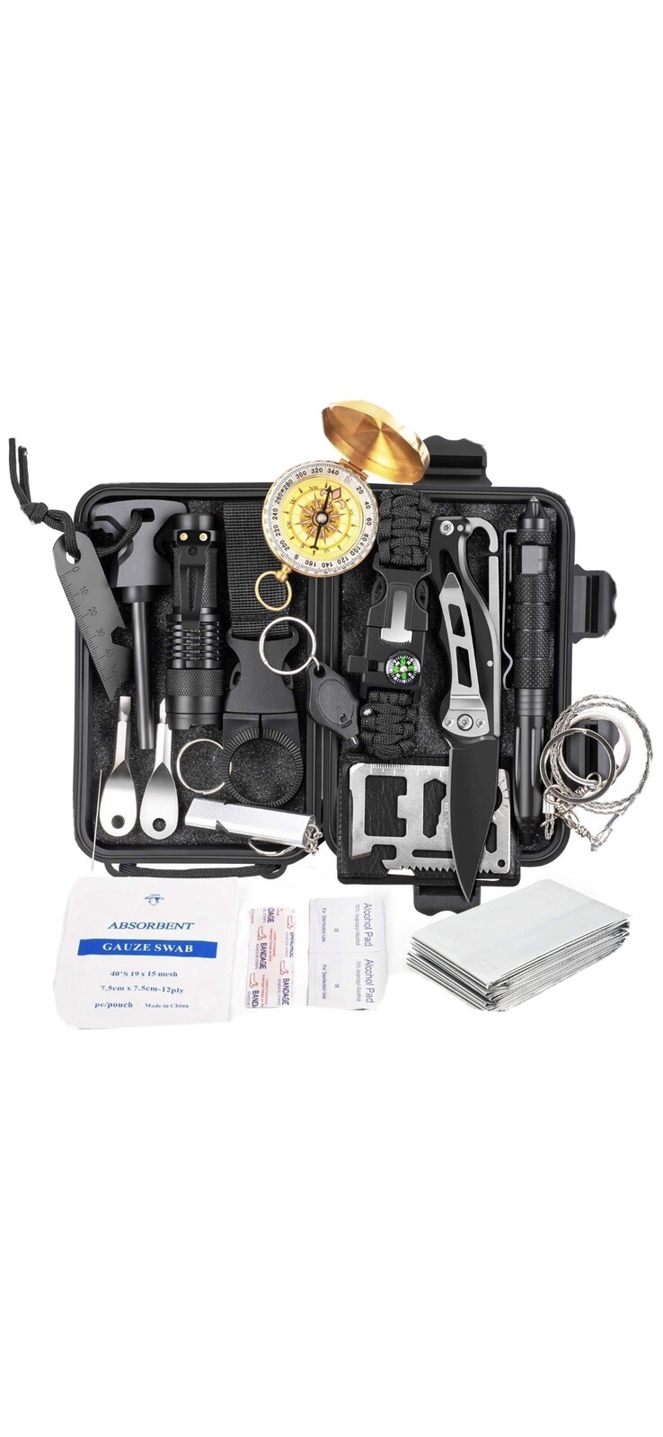 18 In 1 Outdoor Survival Kit Camping Emergency Gear Tactical Tools EDC Tool Case
