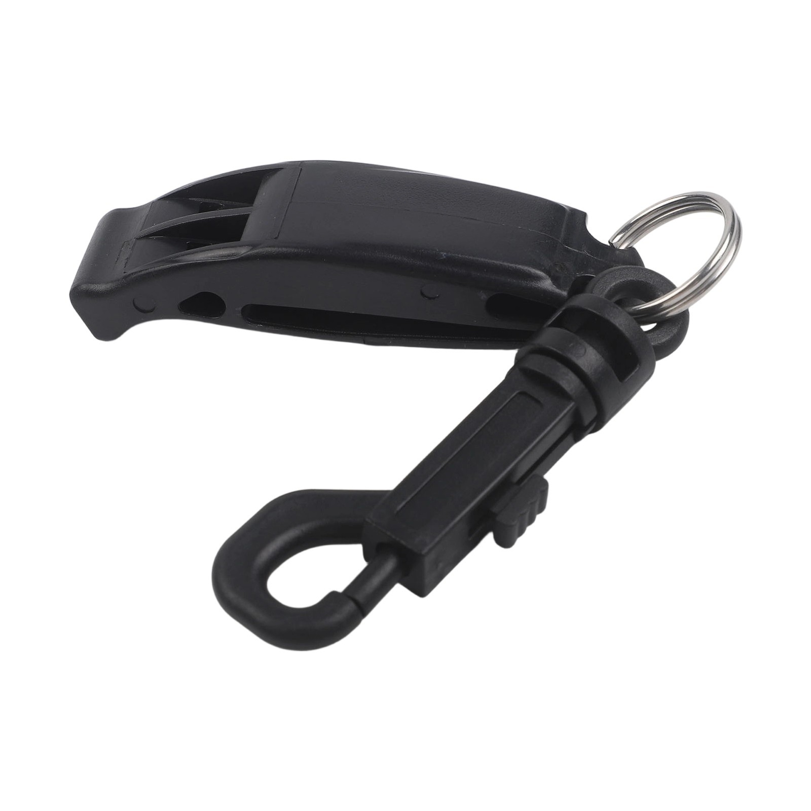 Survival whistle for hiking and camping with secure nylon lanyard hole