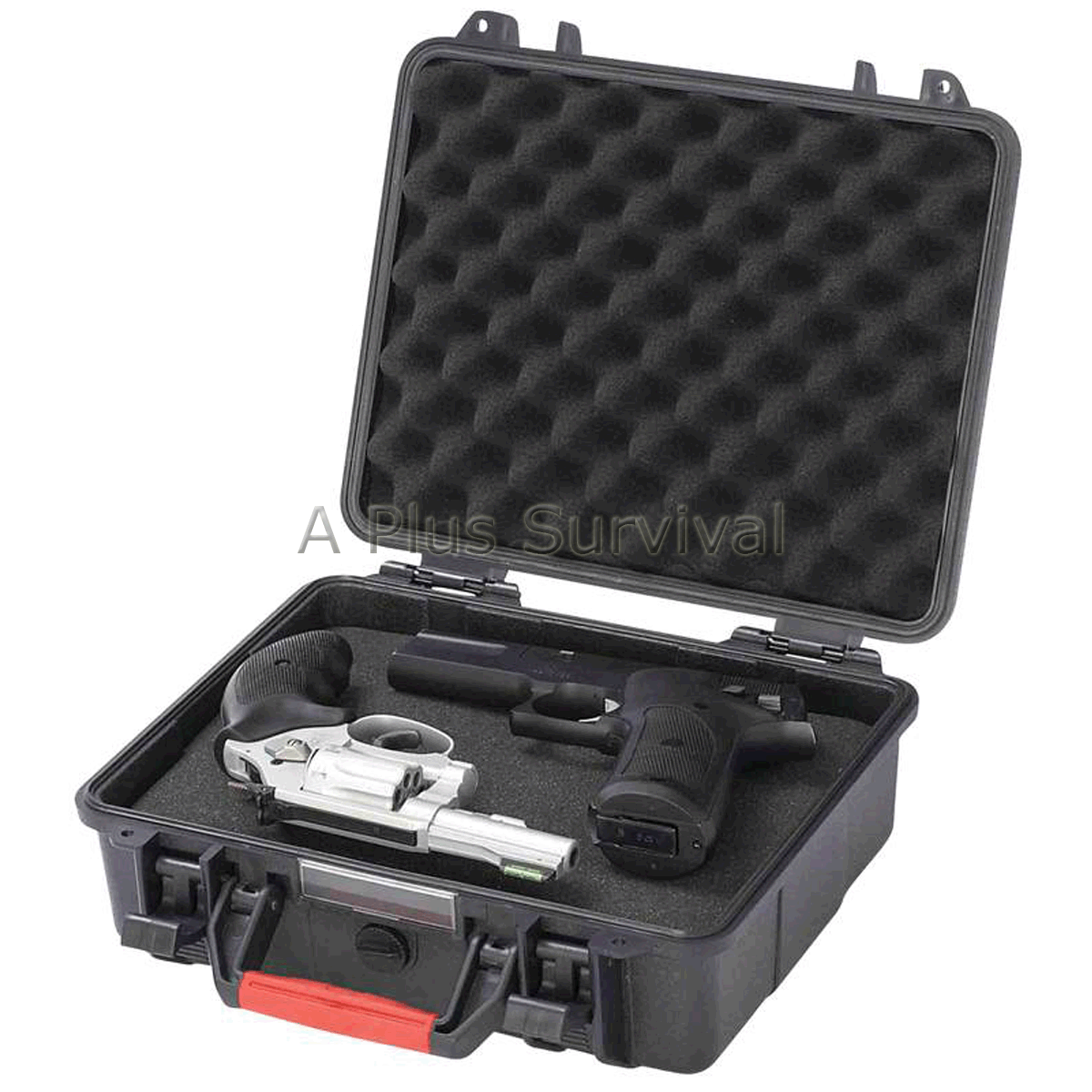 Heavy Duty Pistol Gun Revolver Electronics Carrying Case with Pluck & Pull Foam