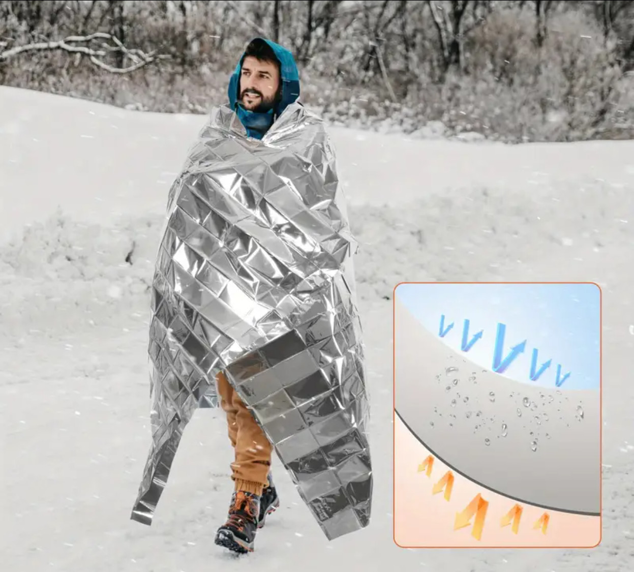 10 Pack Emergency Blanket Thermal Insulation Mylar Survival Safety Heat 54″x 82″