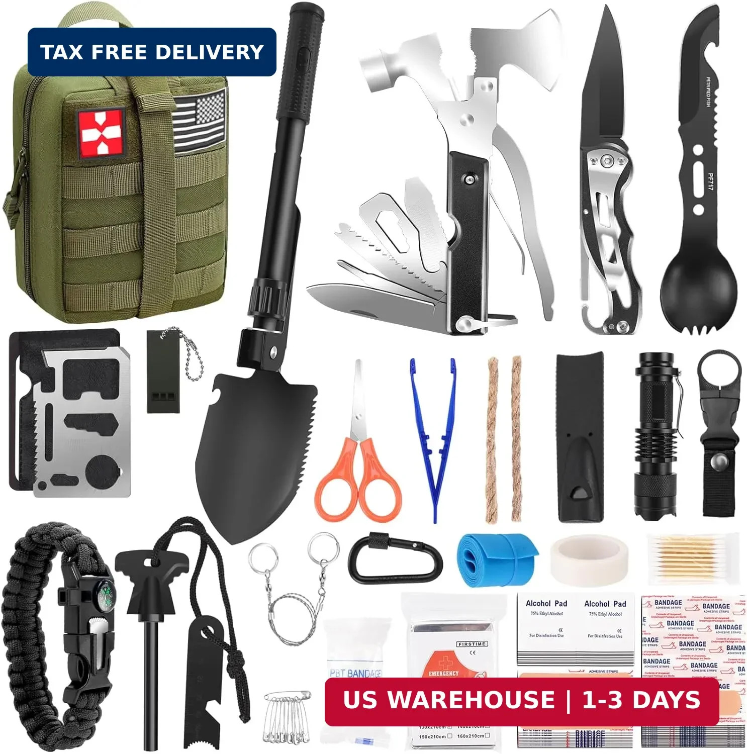 Gifts for Men Fathers Day Dad, Survival Kit, 150 PCS Survival Gear and Supplies