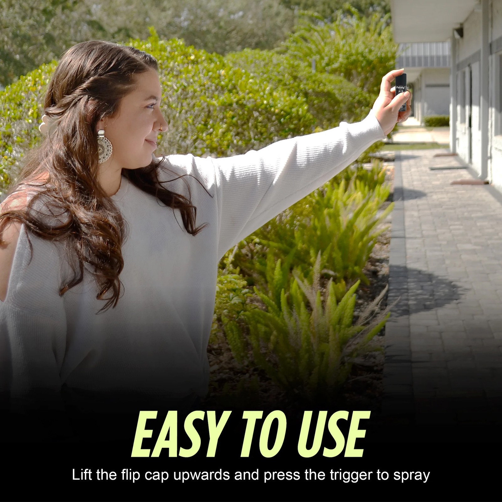 1 Bottle Feloiy Pepper Spray 2oz With Quick Release Safety Trigger Self Defense