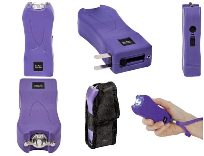 80 Mil V PURPLE Flashlight Stun Gun Self Defense Security Safety Camping Jogging