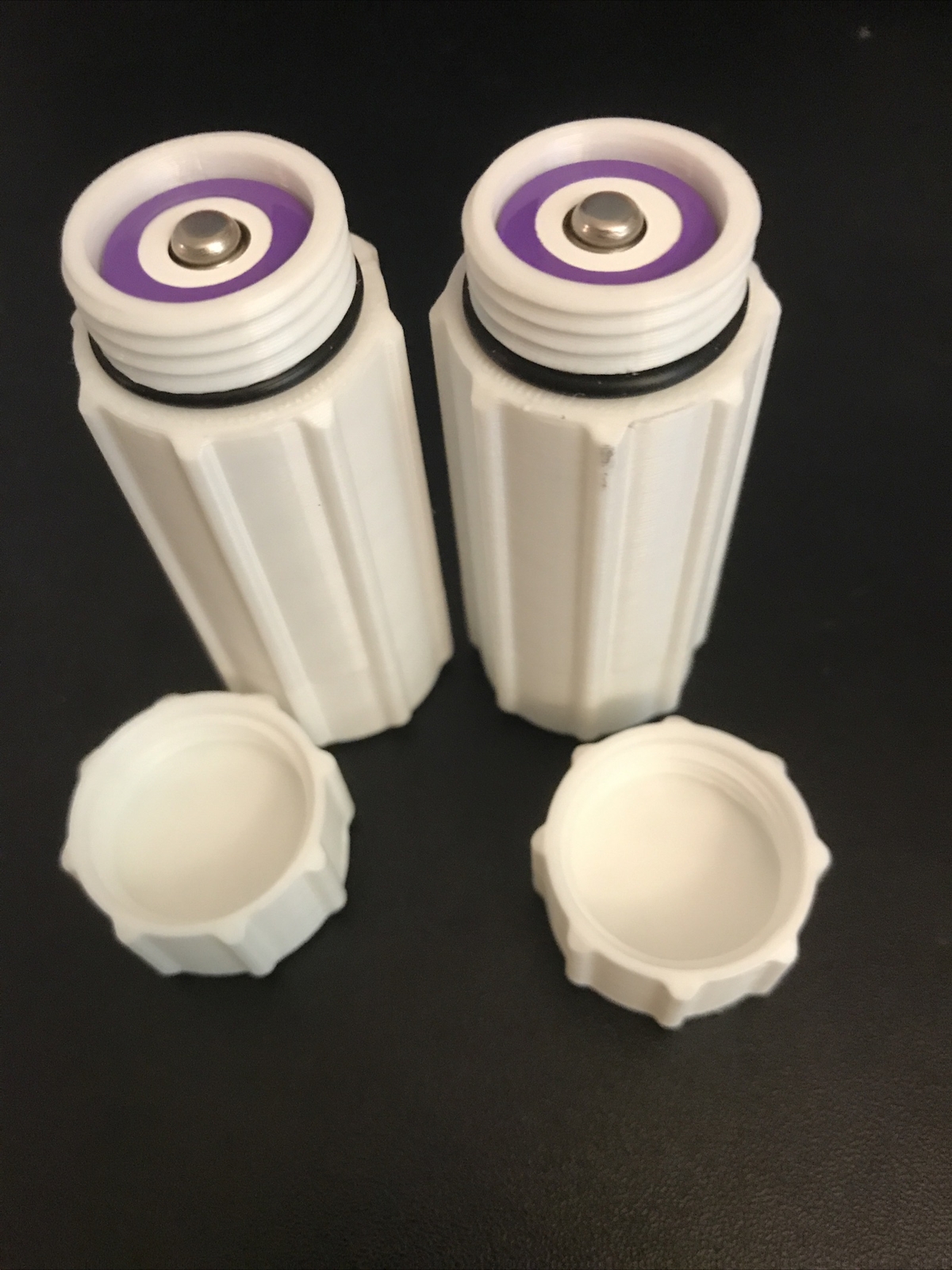 3d Printed 2x 18560 Battery Covers Water Tight Lanyard Loop Ridged For Easy Open
