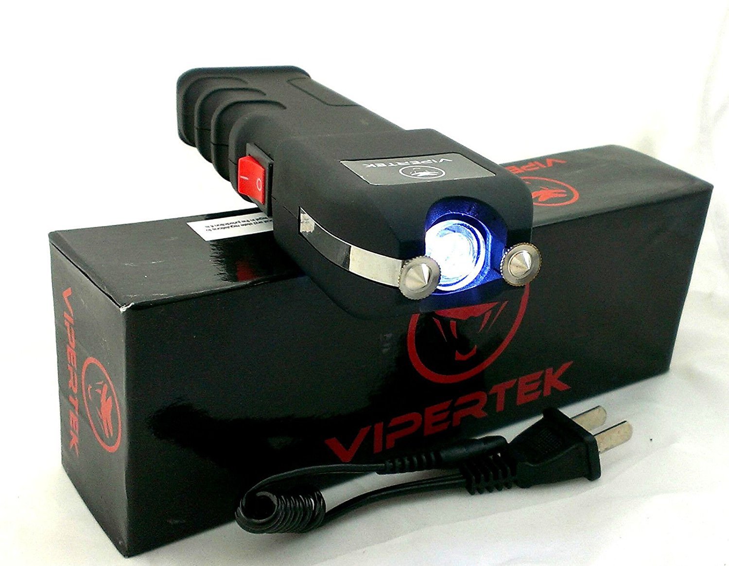 Genuine VIPERTEK Rechargeable Stun Gun MAX Power w/ LED Light
