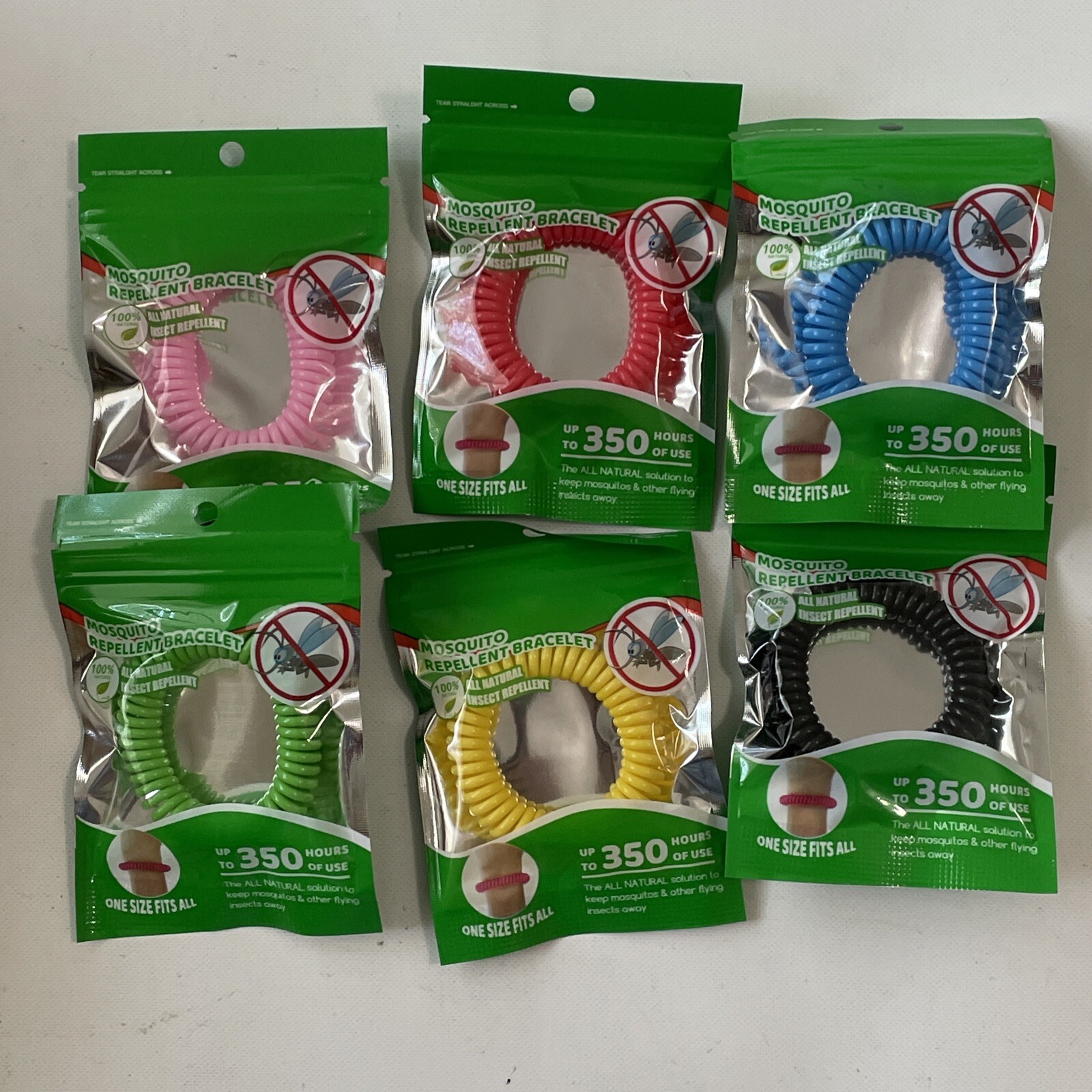 Mosquiot Repellent Bracelet, 48 Pack, Assorted Colors