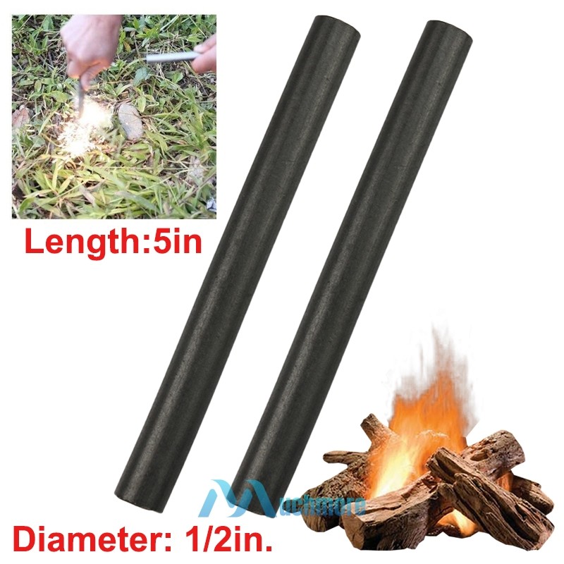 2Pcs Huge 1/2″x5 inch EDC Ferro Rod Fire Starter Ferrocerium Flint Survival Tool