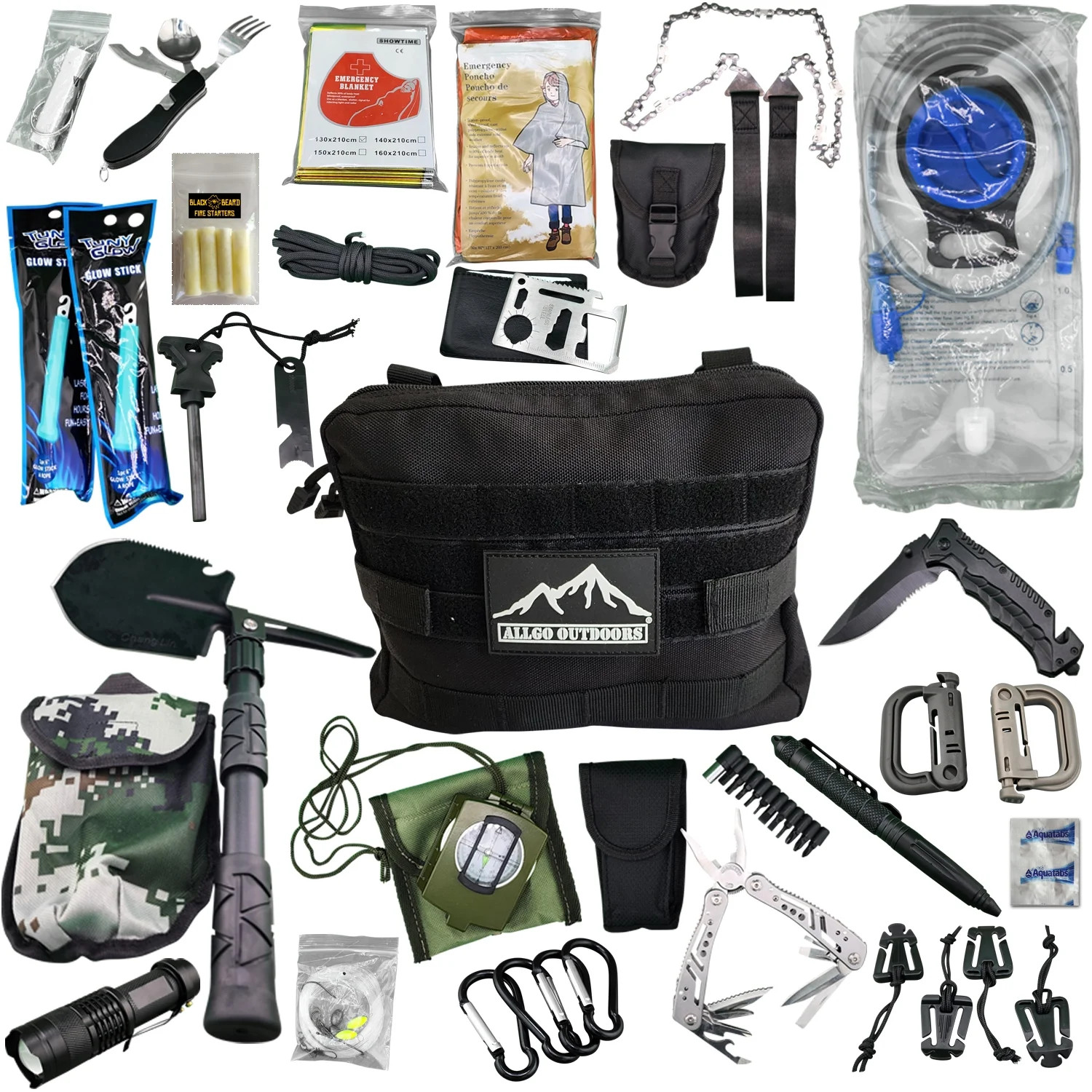 Ultimate Survival and Med Kit Complete 35L Bug Out Bag Backpack – Black