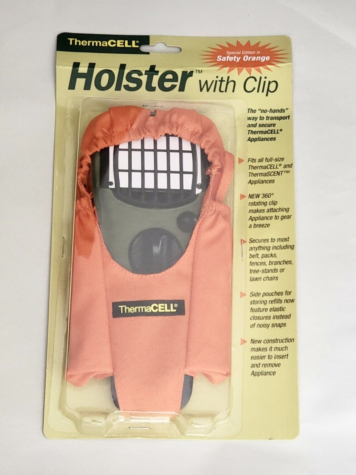 New Thermacell Mosquito Repellent Appliance Orange Safety Nylon Clip Holster