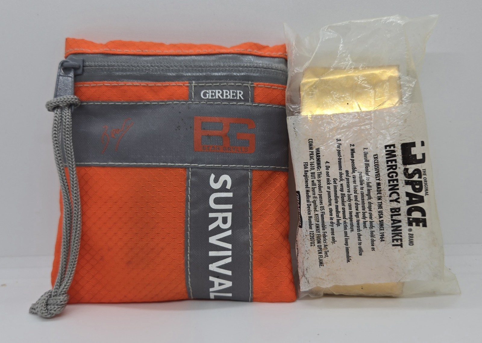 Gerber Bear Grylls 8 Pc Survival Kit Mini Knife Fire Starter + Emergency Blanket