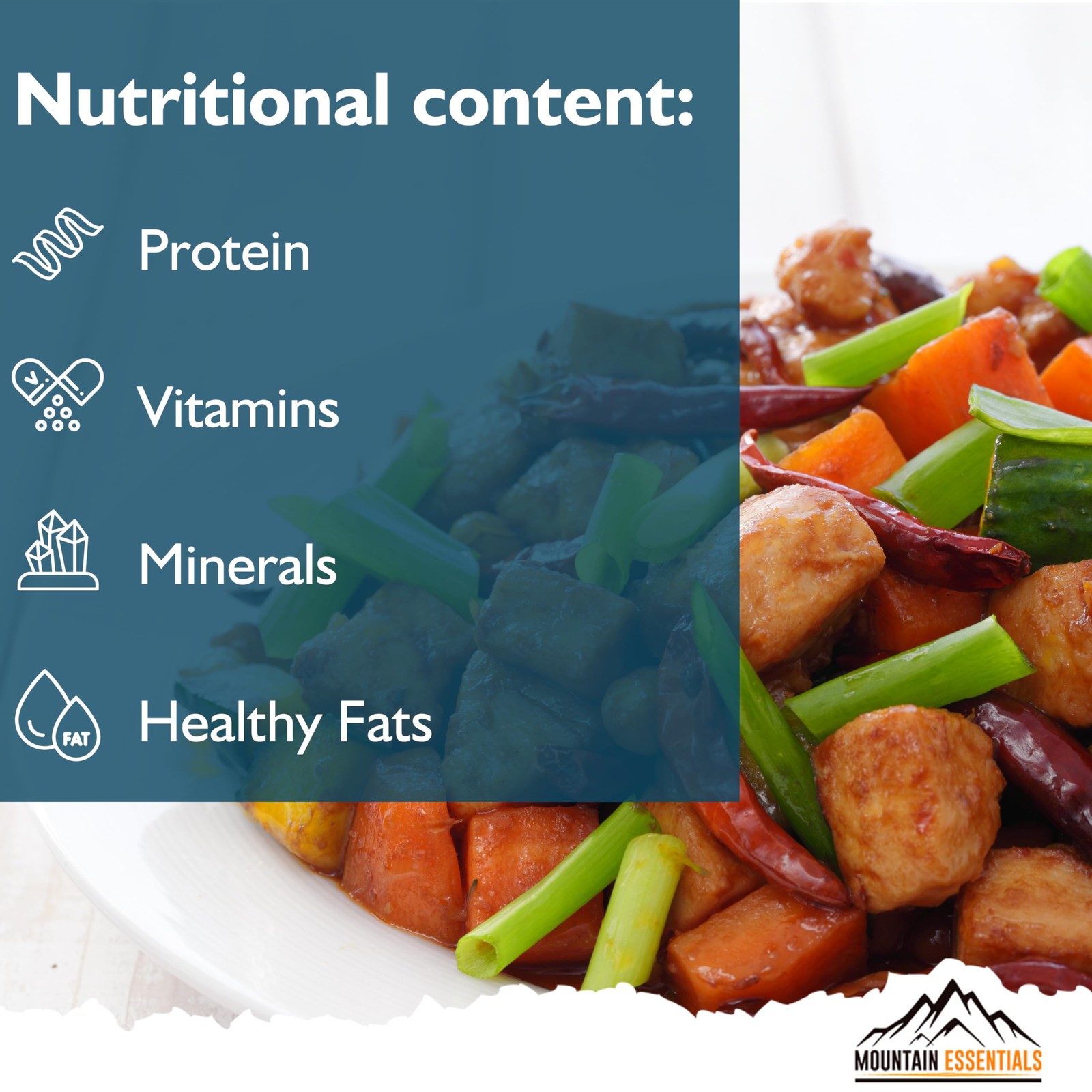 MOUNTAIN ESSENTIALS Freeze-Dried Diced Chicken – Fully Cooked and Pack of 1