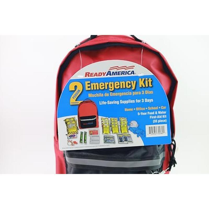 72 Hour Emergency Kit 2-Person Survival Go-Bag First Aid Food Water Blankets
