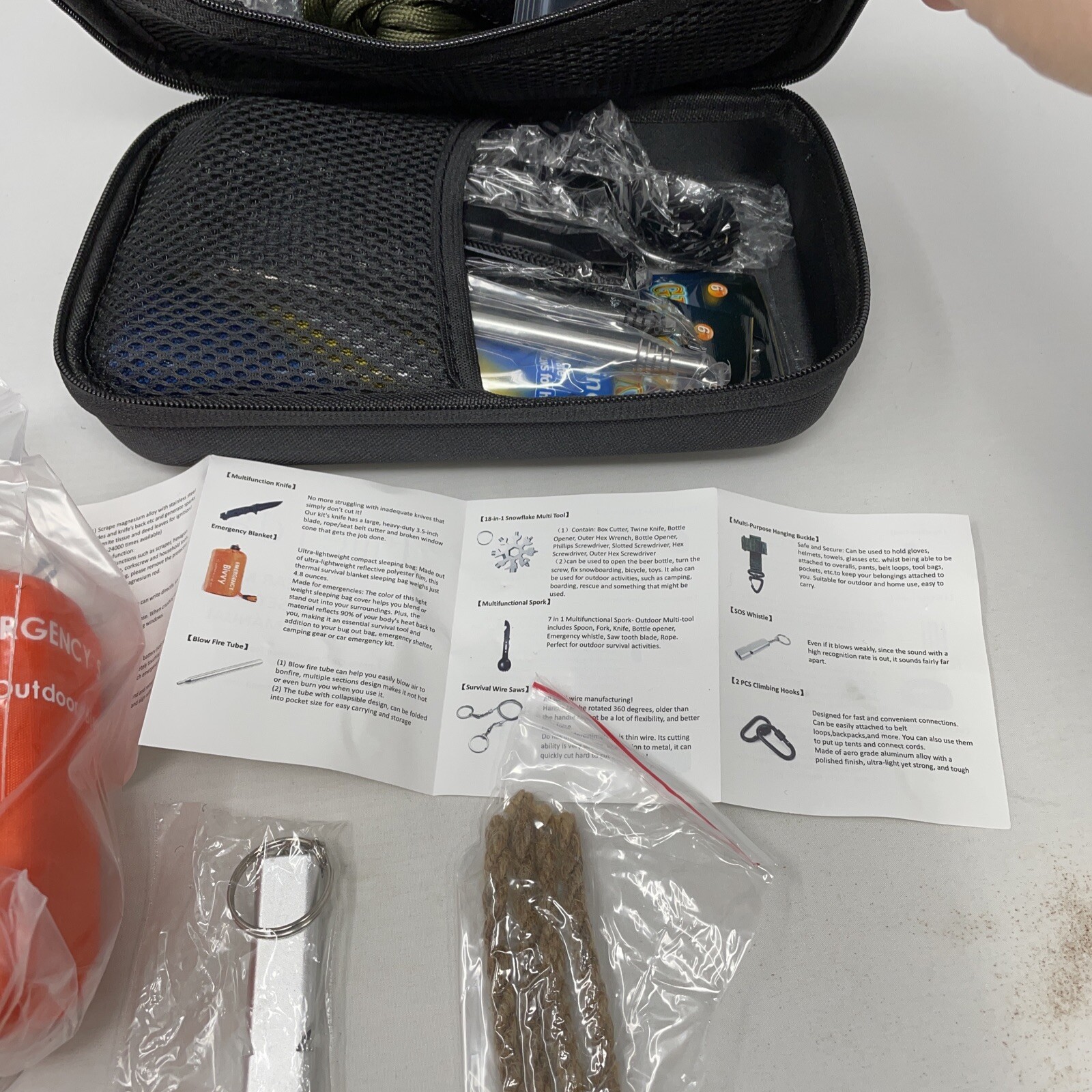 fmeida survival gear kits, 27 pieces set, perfect gift for men