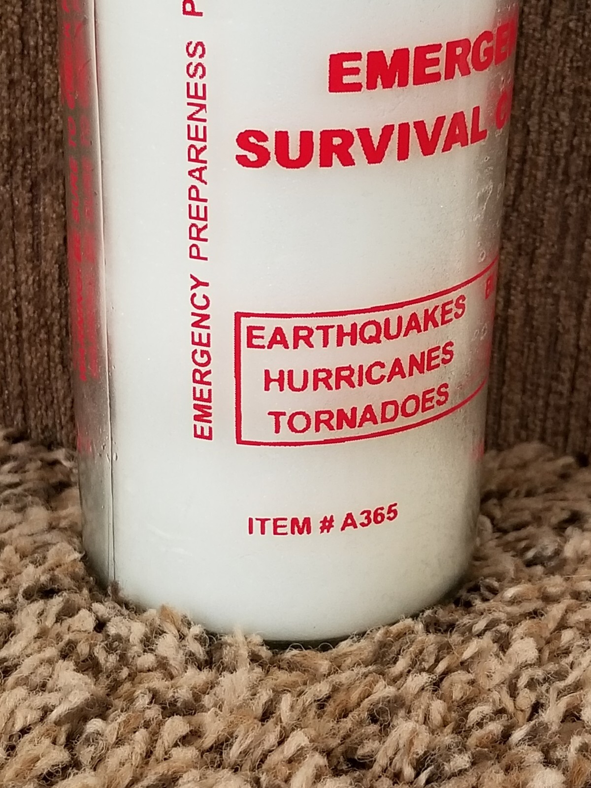Emergency Candle 120 hr Survival Candle A365 Made in USA Black outs Disaster (20