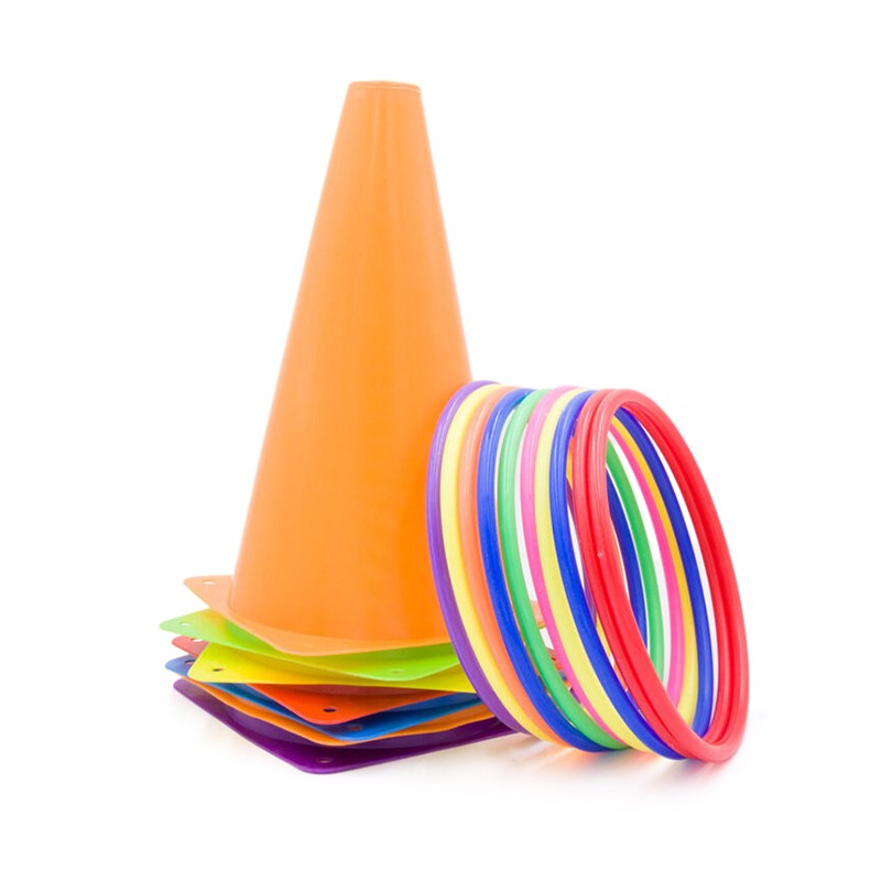 Party Games Ring Toss Game Carnival Combo Set Soft Plastic Cones Ring Toss Games