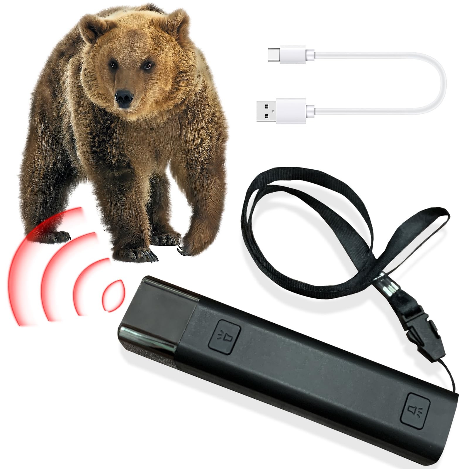 120dB Electronic Bear Horn with Lighting -USB Charging Electronic Air Horn- L…