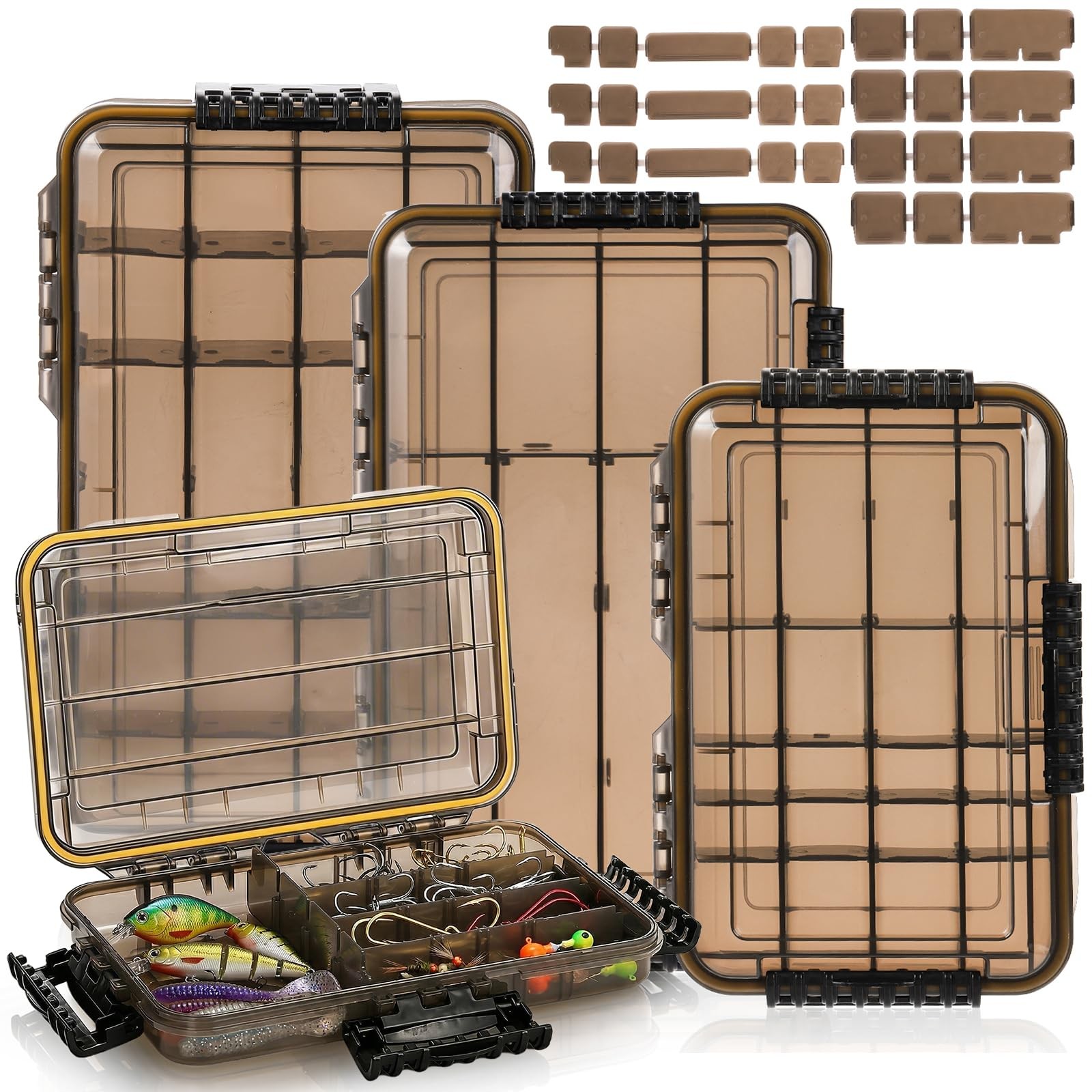 Noamus 3 Pack 14 inches (L) x 8.6 (W) x 3.15 (H), Tea-colored