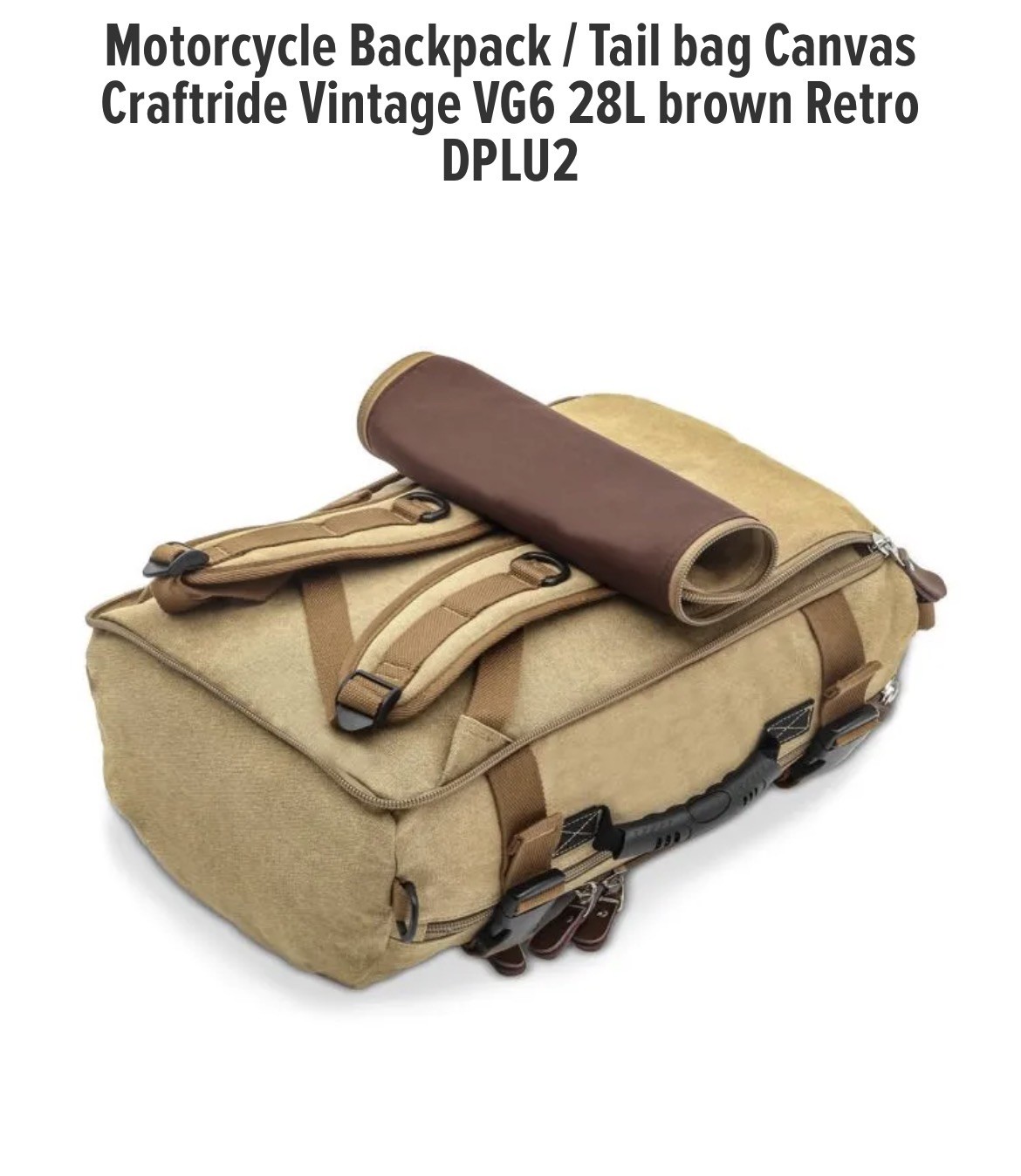 Vintage Kaka Motorcycle Backpack/Trail Bag Canvis Craftride VG6 28L Brown Retro
