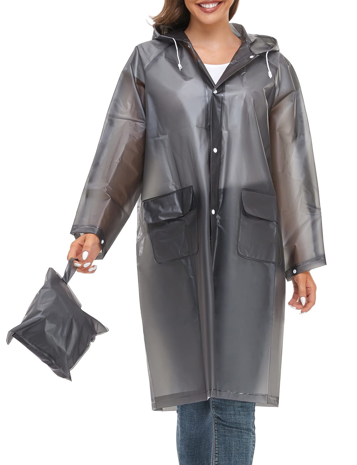 Rain Ponchos for Adults Reusable Raincoats for Women Men with Hood for Hiking…