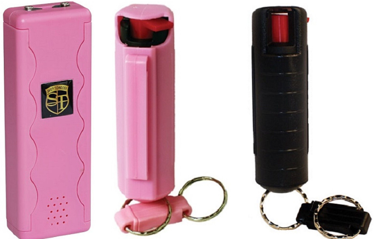 Stun Gun Pepper Spray Combo For Self Defense-Sal 95M Volts-Siren-Flashlight